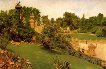  Chase Tableaux - Terrasse au centre commercial William Merritt Chase Paysage impressionniste